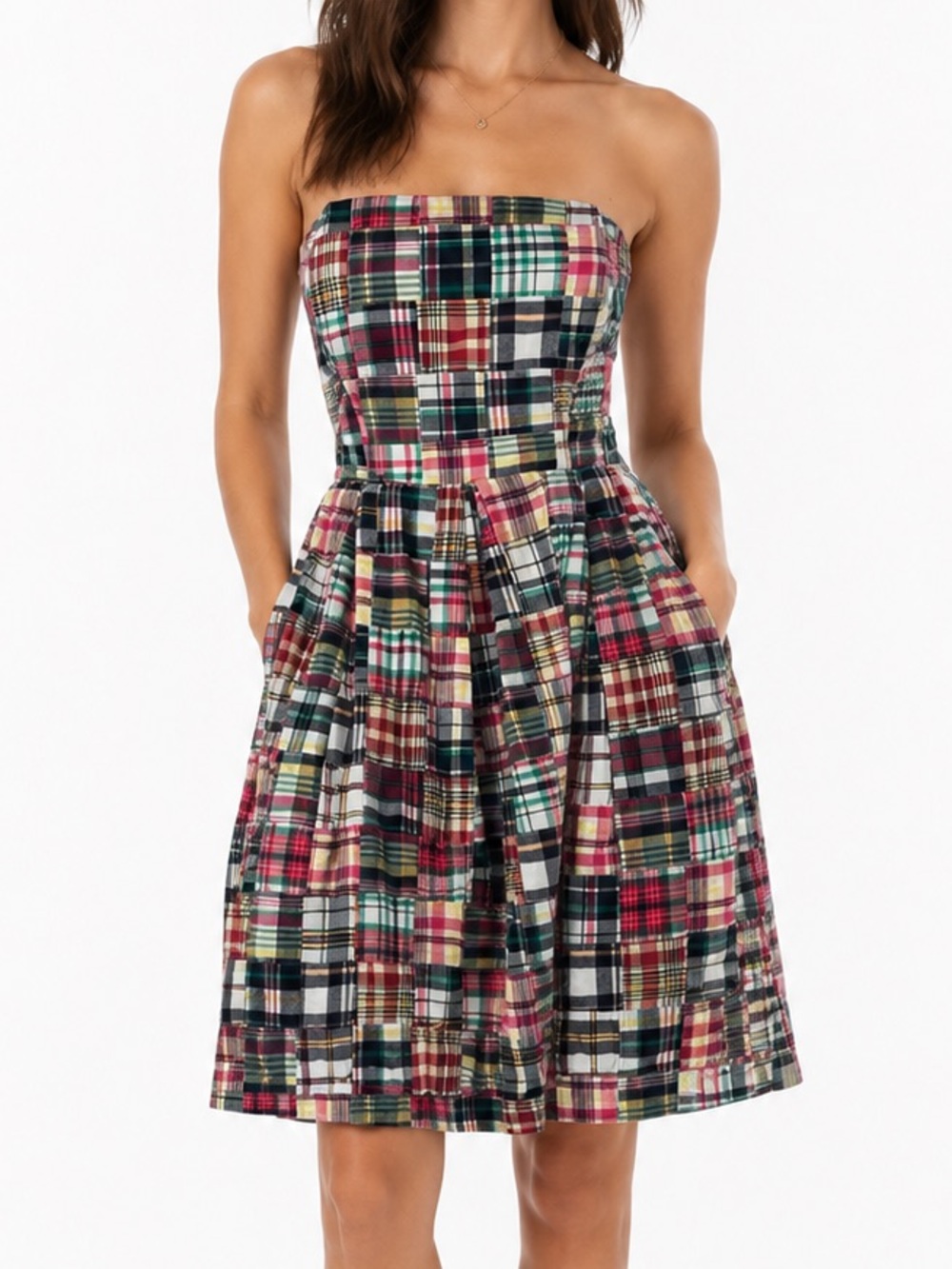 Tommy Hilfiger Plaid Strapless Dress Sz 6